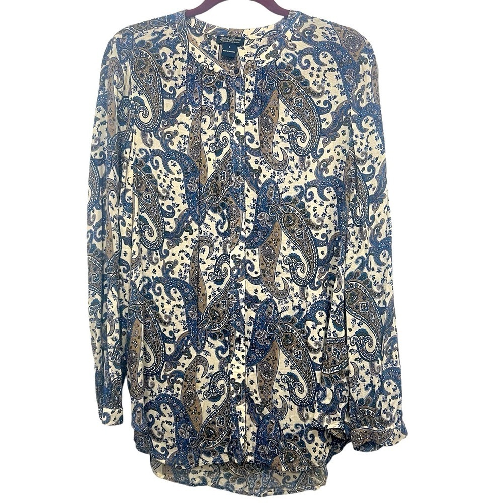 Lucky Brand Blue Paisley Button Down Shirt
